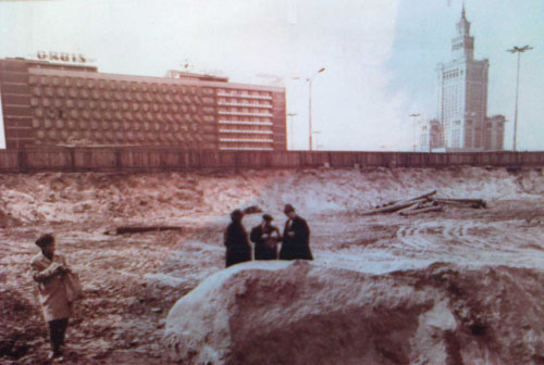 Głaz narzutowy odkopany podczas budowy hotelu Forum w Warszawie (źródło PAN Muzeum Ziemi)