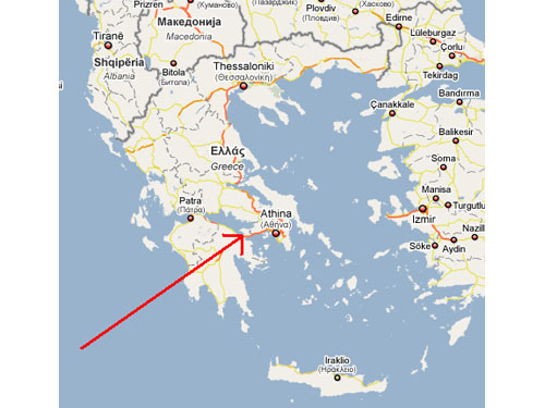 Lokalizacja Kanału w Grecji