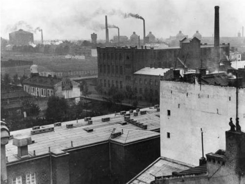 Fabryka Franaszka i widok na Wolę w 1938 (źródło Cyfrowe Archiwum Woli)